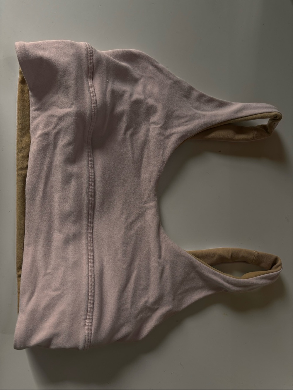 Size 6 Lululemon Soft Pink/brown reversible Sports Bra